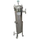 Stainless steel bag type filter equipment used in water treatment industry for solid liquid separation