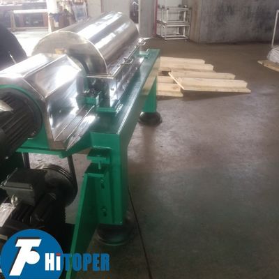 Industrial Decanter Centrifuge with spiral feeder and drum rotating at different speeds for centrifugal settling process